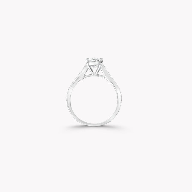 Flame Oval Diamond Engagement Ring